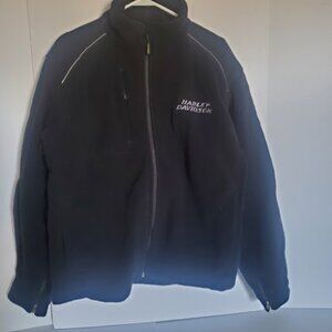 Harley-Davidson Motorcycle Jacket Heavyweight Fleece Black Sz L Skull Reflective
